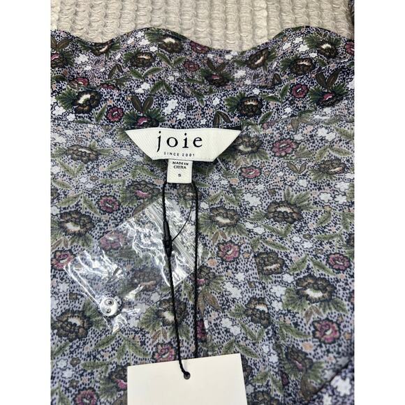 Joie Talma Balloon Sleeve Sweetheart neck Top in Misty Lilac Multi, size S, NWT - Picture 13 of 14